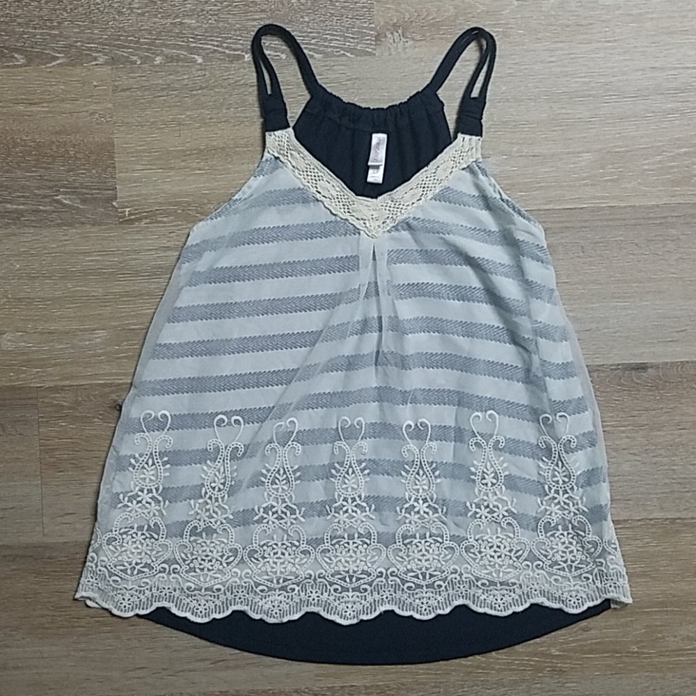 Blue and White Tank Top